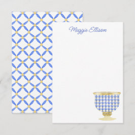 Chinoiserieウォーターカラーシックな花瓶サンキューカード サンキューカード