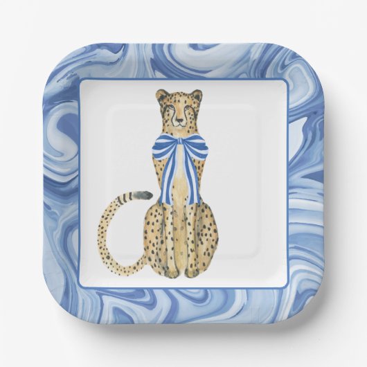 Chinoiserieウォーターカラーボウチーテパーティープレート ペーパープレート (正面)