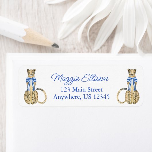 Chinoiserieウォーターカラーボウチーテ差出人住所 ラベル (インサイチュ)