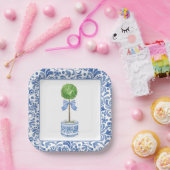 Chinoiserieウォーターカラーボウトピアリーパーティープレート ペーパープレート (パーティー)