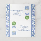 Chinoiserieウォーターカラーボウトピアリープレイスカード プレイスカード (外部開封)