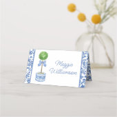 Chinoiserieウォーターカラーボウトピアリープレイスカード プレイスカード (裏面)