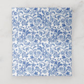 Chinoiserieウォーターカラーボウトピアリープレイスカード プレイスカード (内部開封)