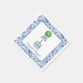 Chinoiserieウォーターカラーボートピアリーパーティーナプキンス スタンダードカクテルナプキン (角)