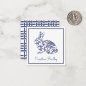 Chinoiserieウサギのギフト囲いカード ノートカード (正面/裏面インサイチュ)