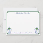 Chinoiserieエレガントクリスマスベビーシャワー写真 サンキューカード (正面)