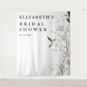 Chinoiserieエレガントブライダルシャワー写真の背景 タペストリー (正面)