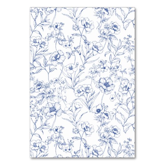 Chinoiserieクラシックブルーバード折り畳み可能なネームカード テーブルナンバー (裏面)