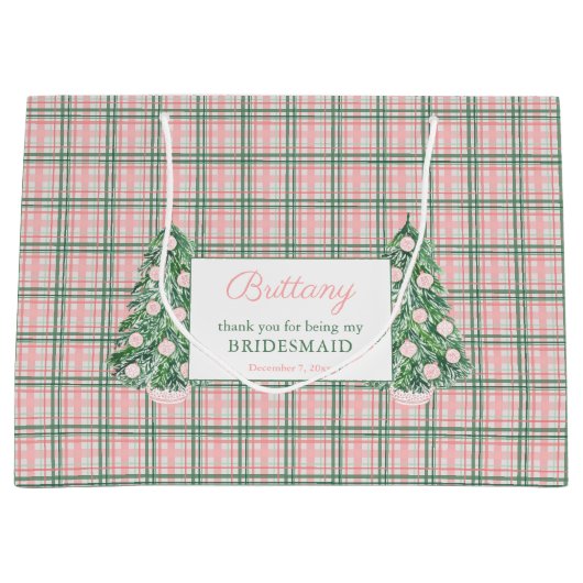 Chinoiserieクリスマスウェディングパーティーありがとう ラージペーパーバッグ (正面)