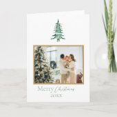 Chinoiserieクリスマスグリーンパゴダ1 – 写真 カード (正面)