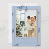 Chinoiserieクリスマスダスティブルーパゴダ2写真 シーズンカード (正面)