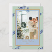 Chinoiserieクリスマスブルーセージ塔2写真 シーズンカード (正面)