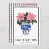 Chinoiserieクリスマスポインセチア名門私立校風の写真 シーズンカード (正面/裏面)