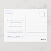 Chinoiserieシックなネイビーブルーグリーン日付を保存 ポストカード (裏面)