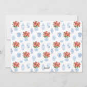 Chinoiserieシックなポインセチア家族の写真クリスマス シーズンカード (裏面)