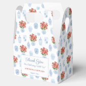 Chinoiserieシックなポインセチア結婚クリスマス フェイバーボックス (オープン)