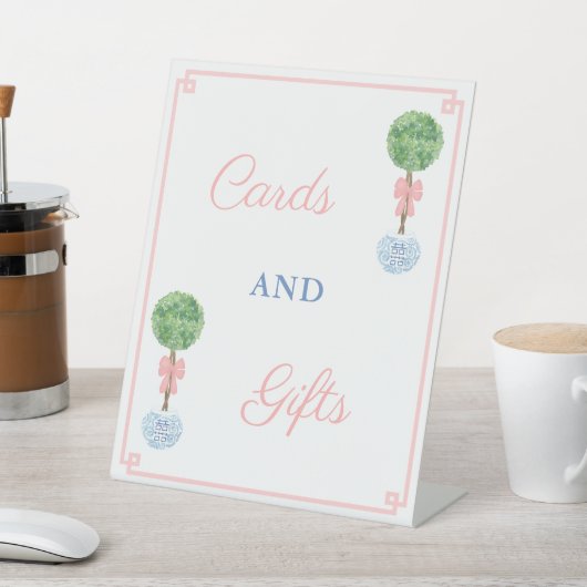 Chinoiserieシックな女の子の赤ちゃんシャワーカードとギフト 台座サイン (インサイチュ)