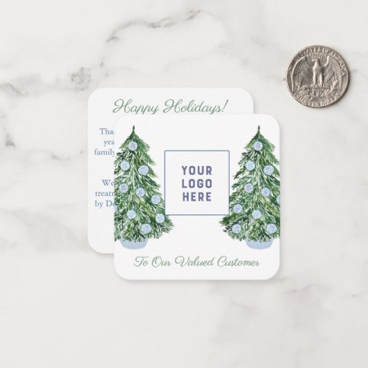 Chinoiserieシックな顧客クリスマスホリデー ノートカード (正面/裏面インサイチュ)