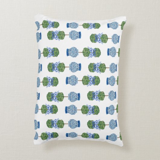 Chinoiserieジンジャージャーストピアリーアクセント枕 アクセントクッション (裏面(縦))