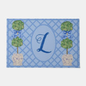 Chinoiserieジンジャージャーストピアリーラグのドーム ドアマット (正面)