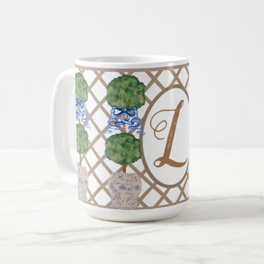 Chinoiserieジンジャージャーストピアリー コーヒーマグカップ (正面左)