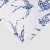 Chinoiserieスワローバードブルーホワイトデコップページ 薄葉紙 (詳細)