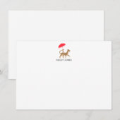 Chinoiserieチータフラットノートカパーソナライズされたード ノートカード (正面/裏面)