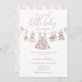 Chinoiserieトイレガールベビージャパン服ベビーシャワー 招待状 (正面/裏面)