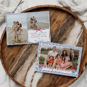 Chinoiserieトピアリカスタムーフォトフラットホリデーカード シーズンカード