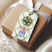 Chinoiserieトピアリーハートバレンタインデー ギフトタグ