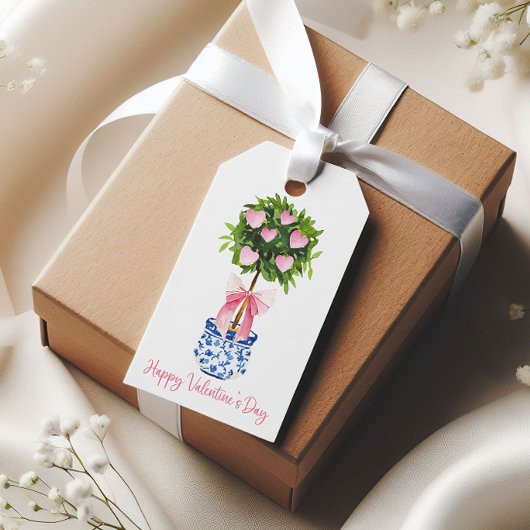 Chinoiserieトピアリーバレンタインデー ギフトタグ