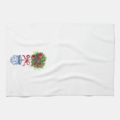 Chinoiserieトピアリーレッドボウ キッチンタオル (横)