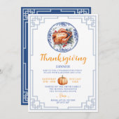 Chinoiserieトルコ感謝祭ディナー 招待状 (正面/裏面)