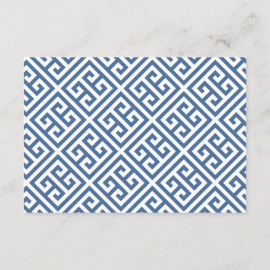 Chinoiserieネイビーブルーピンクウェディングシャワーレジストリ エンクロージャーカード (裏面)