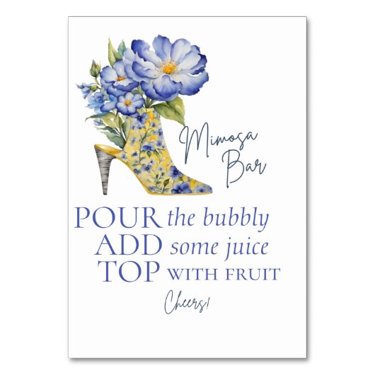 Chinoiserieハイヒールシューミモザバーテーブルの標識 テーブルナンバー (裏面)