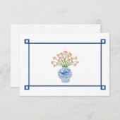 Chinoiserieハンド色彩の鮮やかすべての行事ノートカード サンキューカード (正面/裏面)