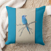 Chinoiserieバードクラウドパターンブルー クッション (ブランケット)