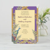 Chinoiserieパープルピーコックウォーター結婚カラー 招待状 (スタンド正面)