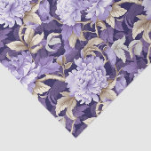 Chinoiserieパープル金ゴールド絵画フローラの分離 薄葉紙 (詳細)