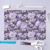 Chinoiserieパープル金ゴールド絵画フローラの分離 薄葉紙 (クラフト)