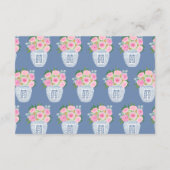 Chinoiserieピンクローゼジンジャージャーブワーシャワーレジストリ エンクロージャーカード (裏面)