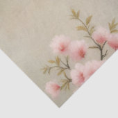 Chinoiserieピーコックピンクの花のフローラの切り離し 薄葉紙 (詳細)