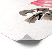 Chinoiserieフリーハンドウォーターカラーフローラロータス ポスター (角)