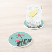 Chinoiserieフリーハンド水彩蓮の花 コースター (側面)