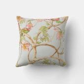 Chinoiserieフローラほこりっぽい青ピンク牡丹バードツリー クッション (裏面)