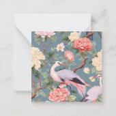 Chinoiserieフローラジェドエグレットギフトエンクロージャ ノートカード (裏面)