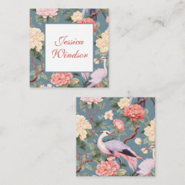 Chinoiserieフローラジェドエグレットギフトエンクロージャ ノートカード