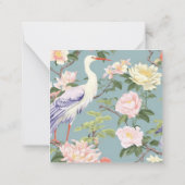 Chinoiserieフローラジェドエグレットギフトエンクロージャ ノートカード (裏面)