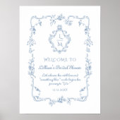 Chinoiserieフローラトイルクレストブライダルへようこそ ポスター (正面)