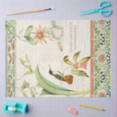 Chinoiserieフローラハミングバードヴィンテージデコページ 薄葉紙 (クラフト)